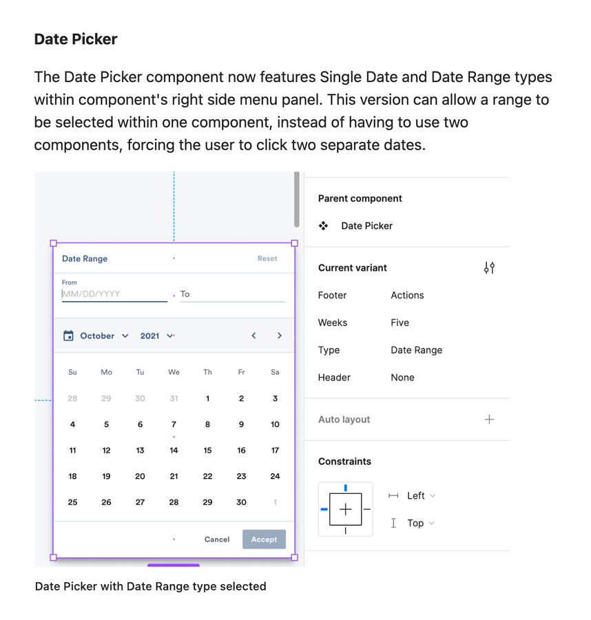 Date Picker component
