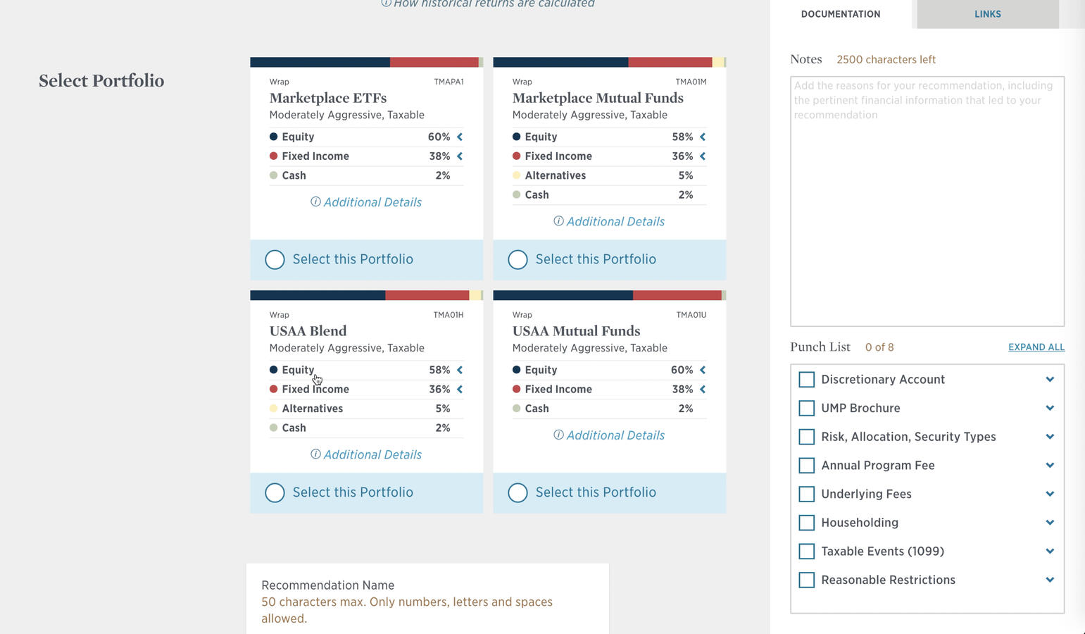 Portfolio selection.