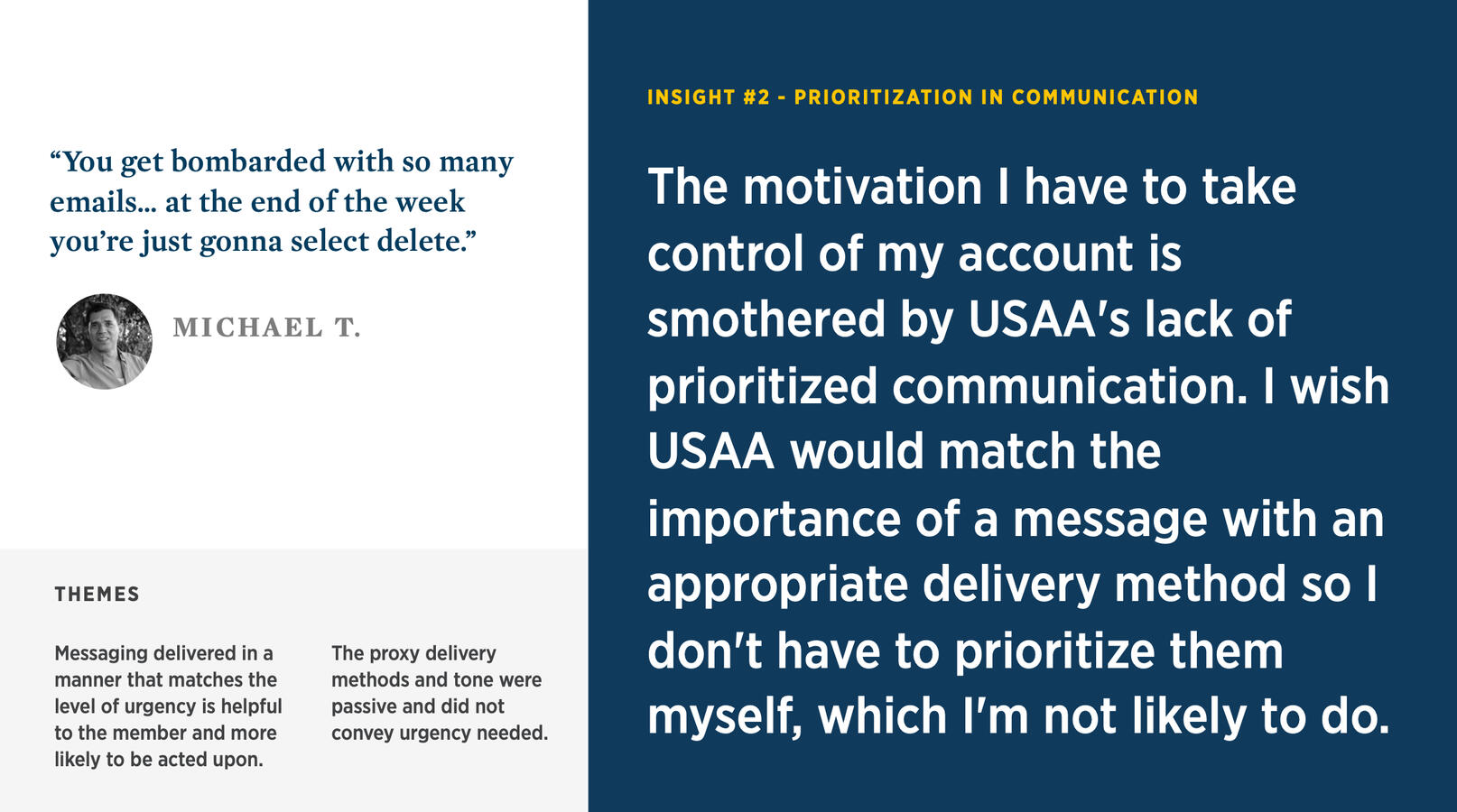 One of the insights we derived from the discovery research