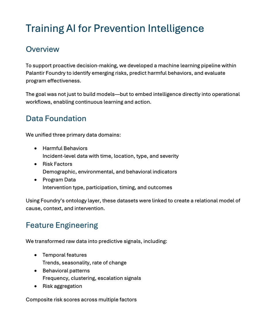 Trained AI models to generate real-time risk insights.